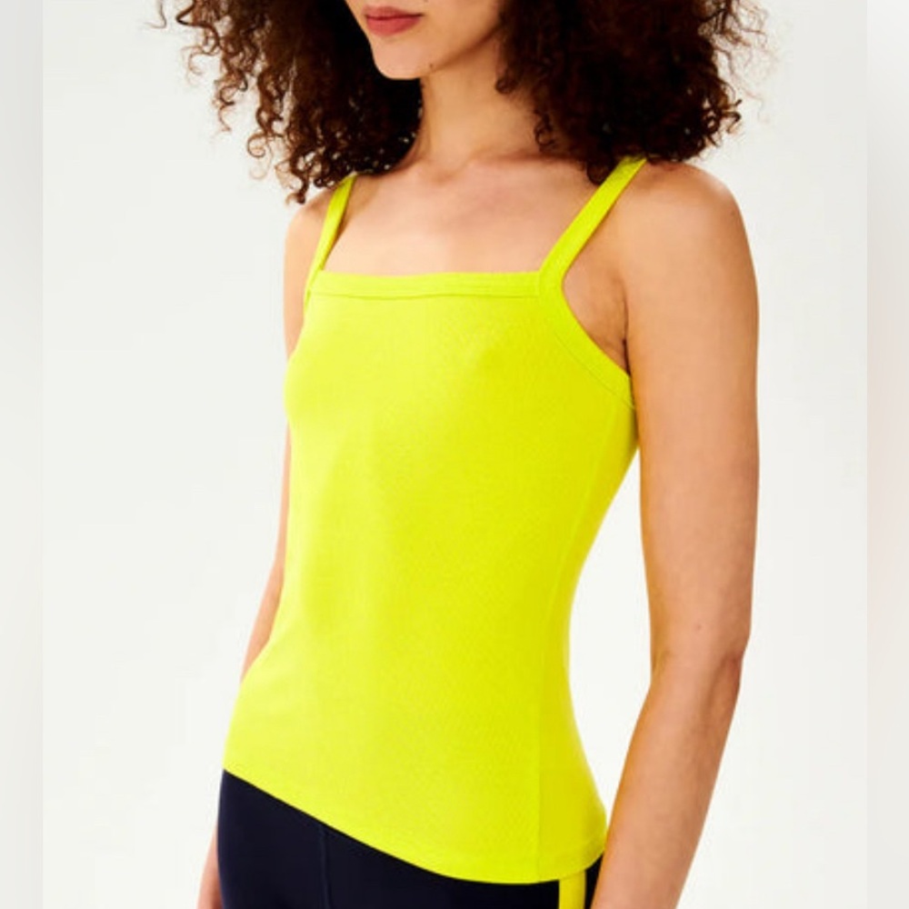 Splits59 Neon Yellow Double-Strap Tank Top
